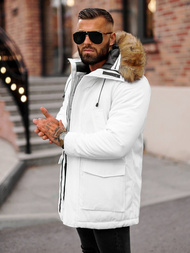 Vīriešu ziemas jaka balta OZONEE JS/5M779/281Z