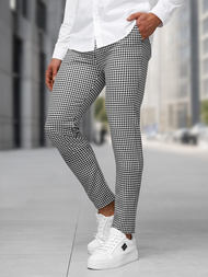  Vīriešu chino bikses melnas-baltas OZONEE DJ/5531Z