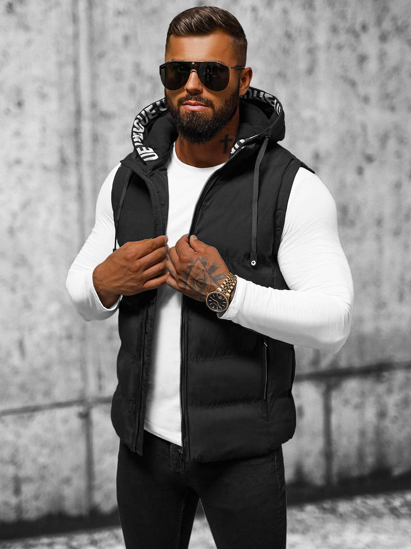 Vīriešu veste melna OZONEE JS/5M758/392Z