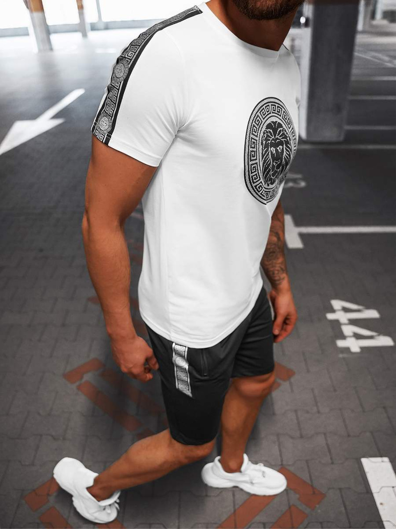 Vīriešu Treniņtērps balti-melns OZONEE O/HM788