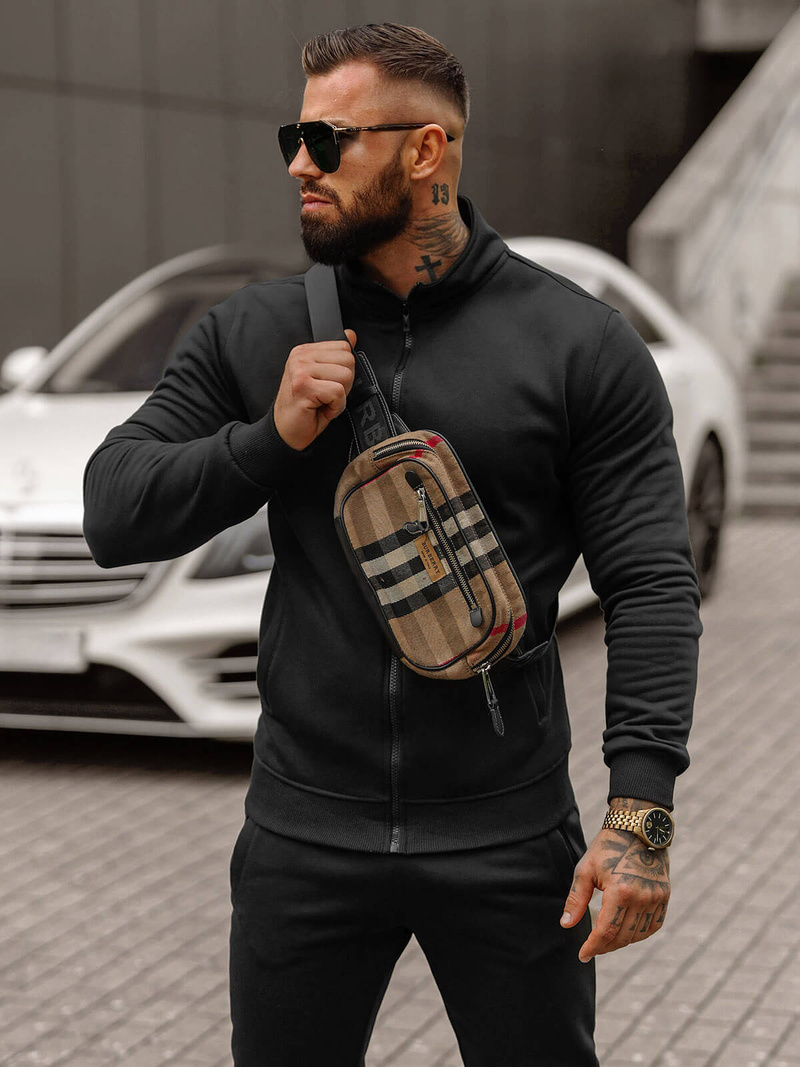 Vīriešu treniņtērps melns OZONEE JS/68C10385/3Z