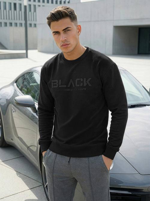 Vīriešu džemperis melns OZONEE JS/8B1992/3