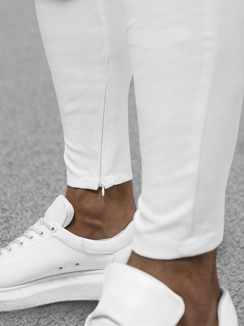 Vīriešu chino bikses baltas OZONEE DJ/3300