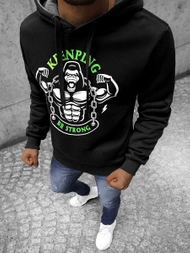 Vīriešu džemperis ar kapuci melns OZONEE JS/Y10068