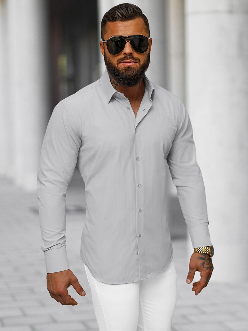 Vīriešu krekls pelēka OZONEE O/V118