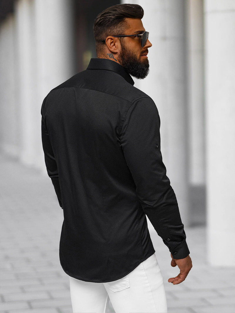 Vīriešu krekls melna OZONEE O/V125