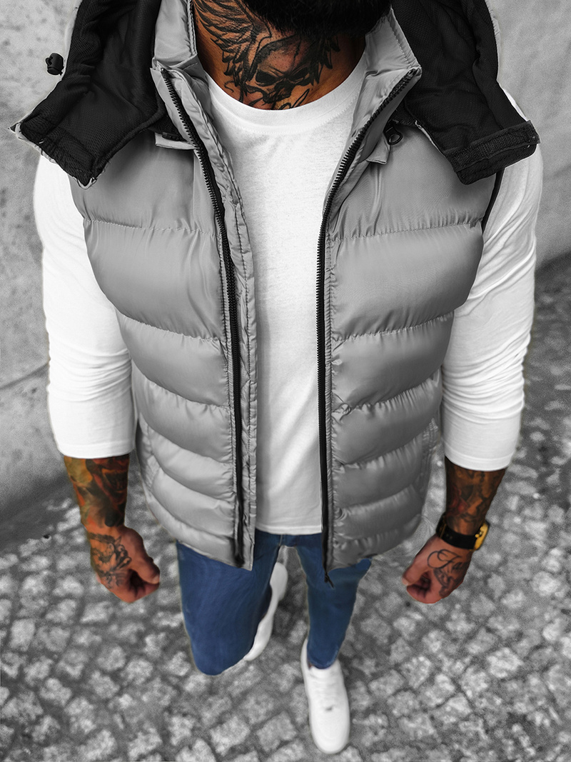 Vīriešu veste pelēka OZONEE N/7129