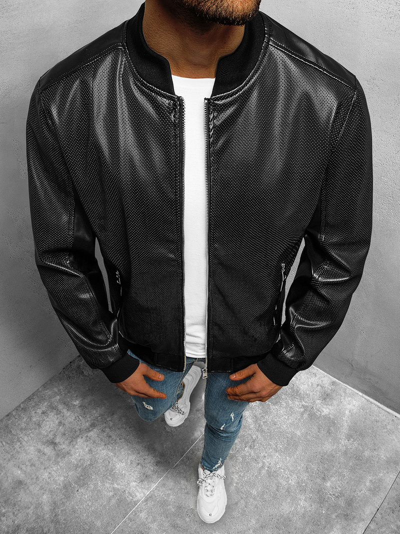 Vīriešu bomber virsjaka melna OZONEE N/7110/1