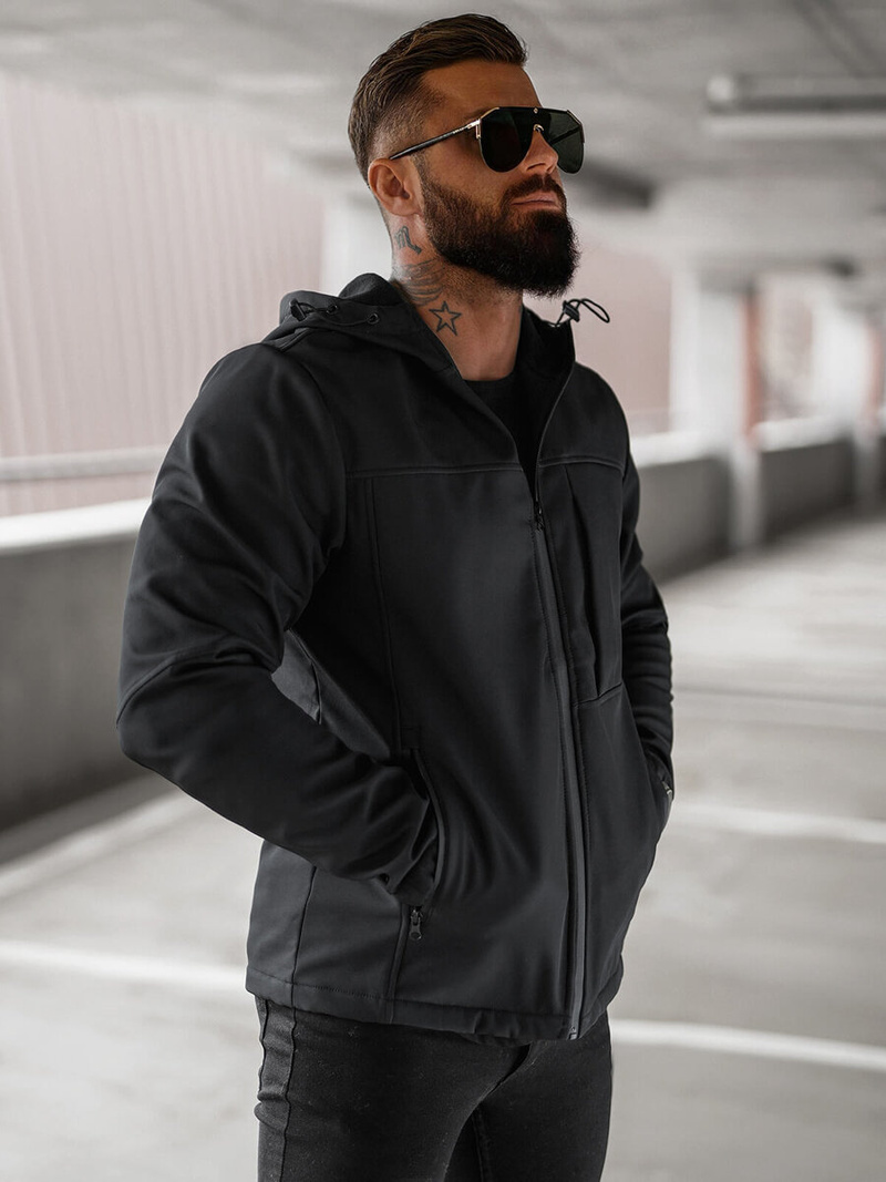 Vīriešu softshell jaka melns OZONEE JS/27B6523/3Z