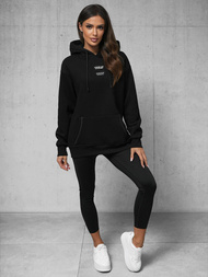 Džemperis ar kapuci melna OZONEE O/SWE23013