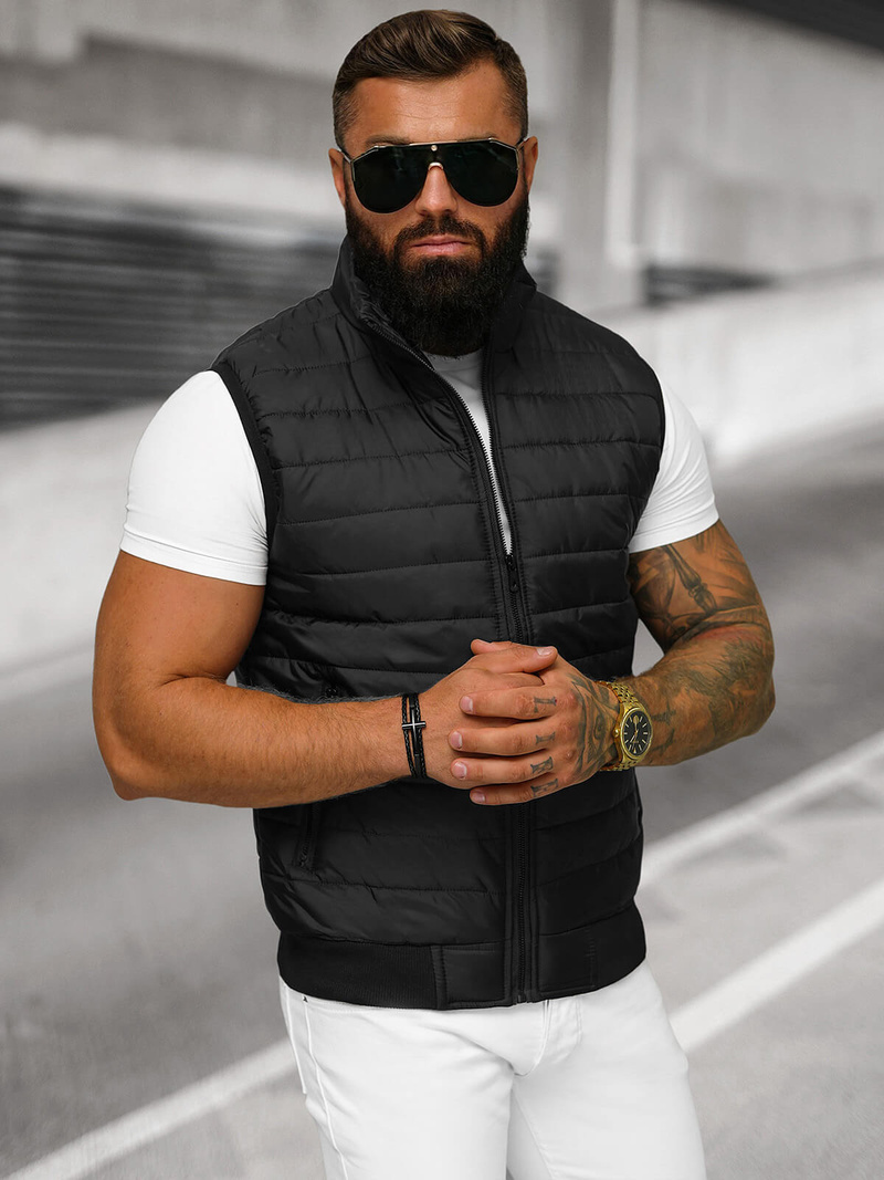 Vīriešu veste melna OZONEE JS/MY77Z