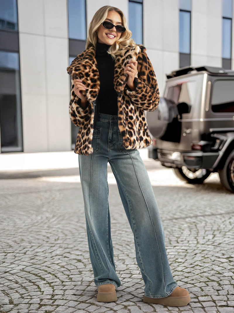 Sieviešu jaka smilškrāsā un brūnā krāsā OZONEE JS/61M8500/158