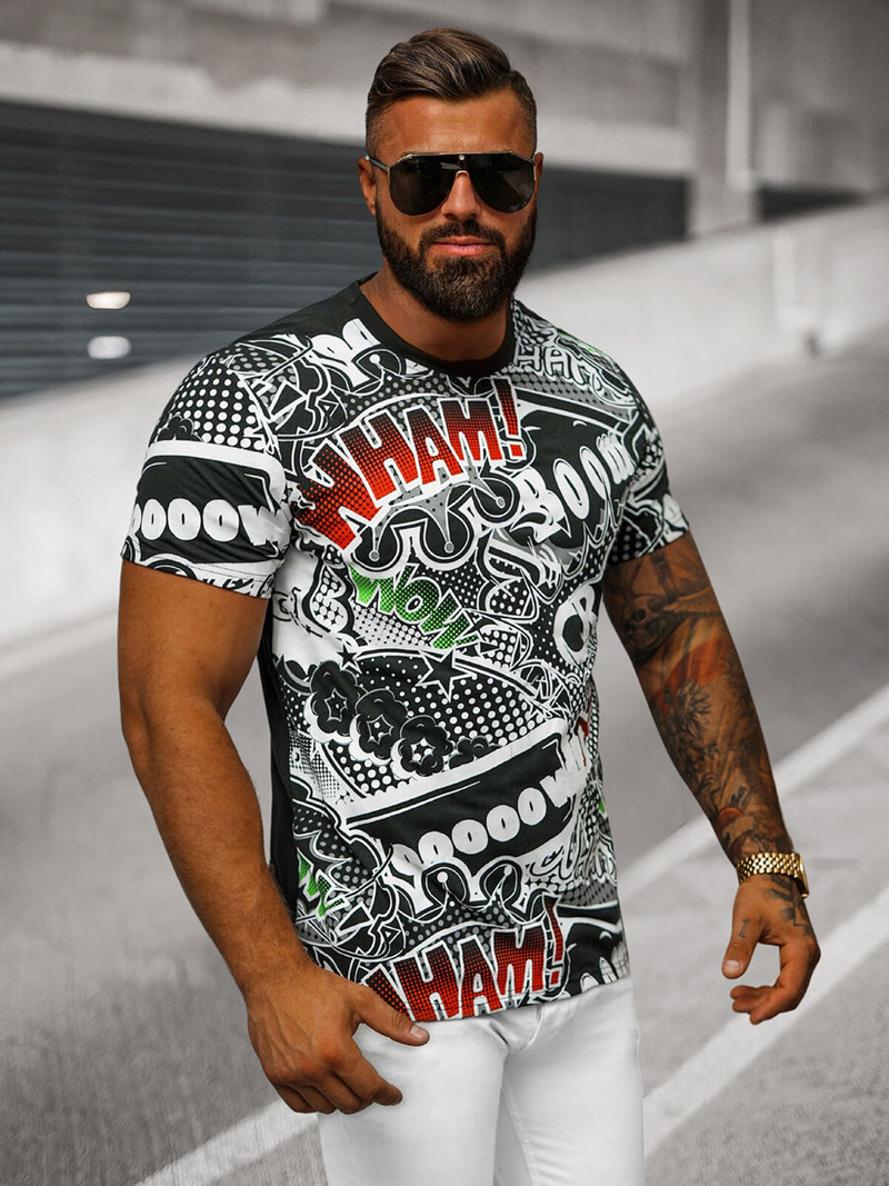 Vīriešu T-krekls Melns OZONEE O/T137/3