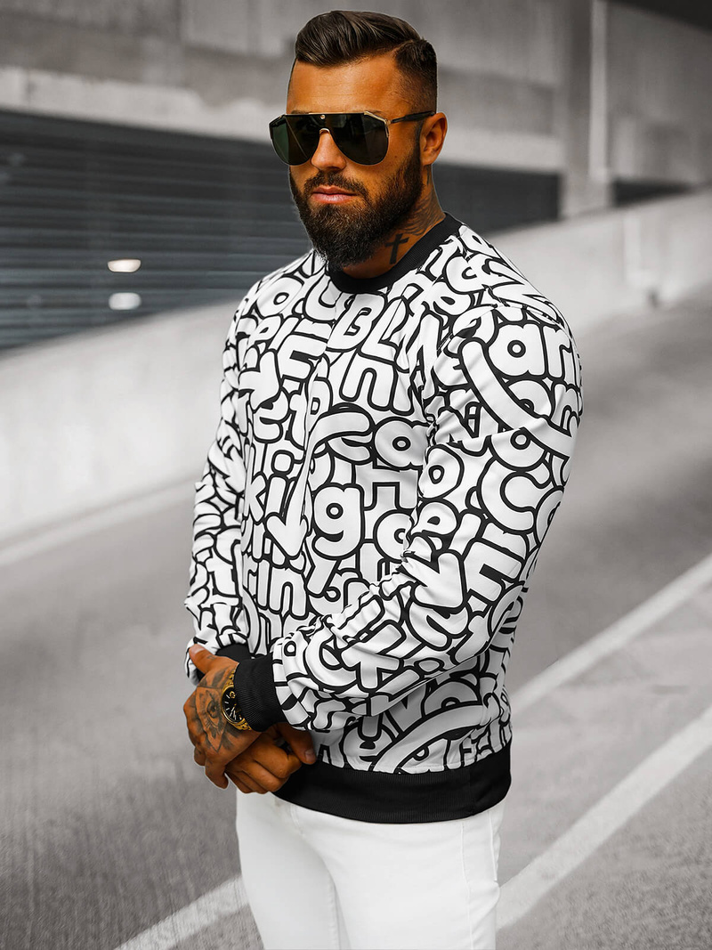 Vīriešu jaka balta OZONEE JS/8B1137/1