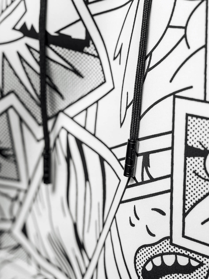 Vīriešu džemperis ar kapuci balta OZONEE JS/8B1256/1