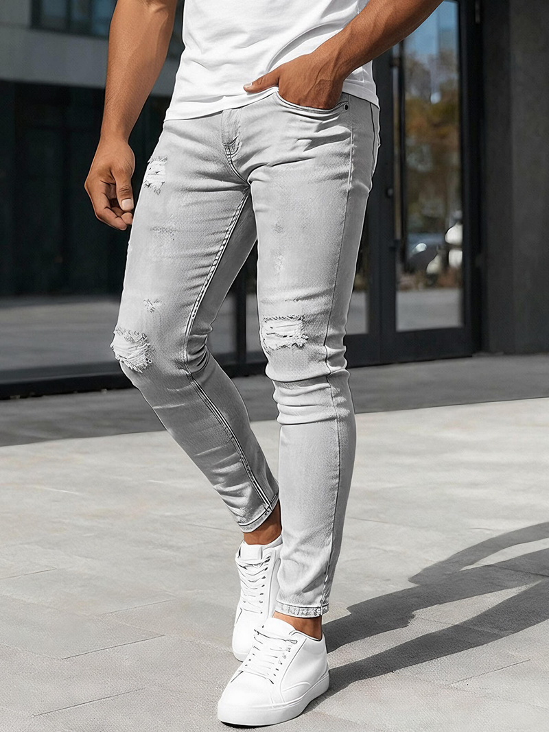 Vīriešu džinsi pelēks OZONEE DO/2822/2