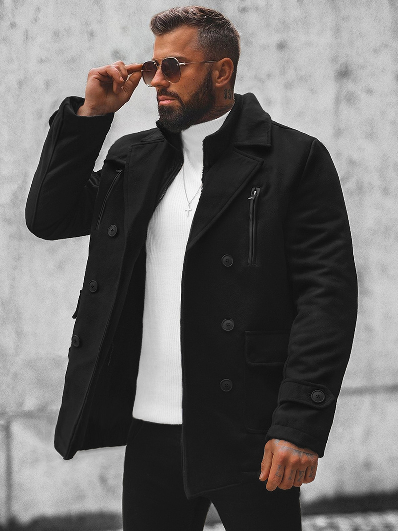 Vīriešu mētelis melns OZONEE JS/79M3143Z