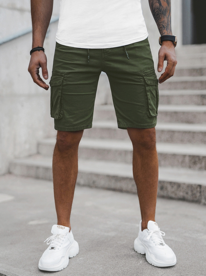 Vīriešu chino šorti zaļi OZONEE T/BB70011/3