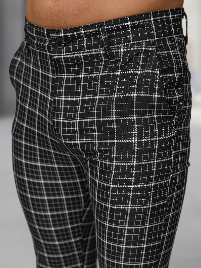 Vīriešu chino bikses melnas OZONEE DJ/5515Z