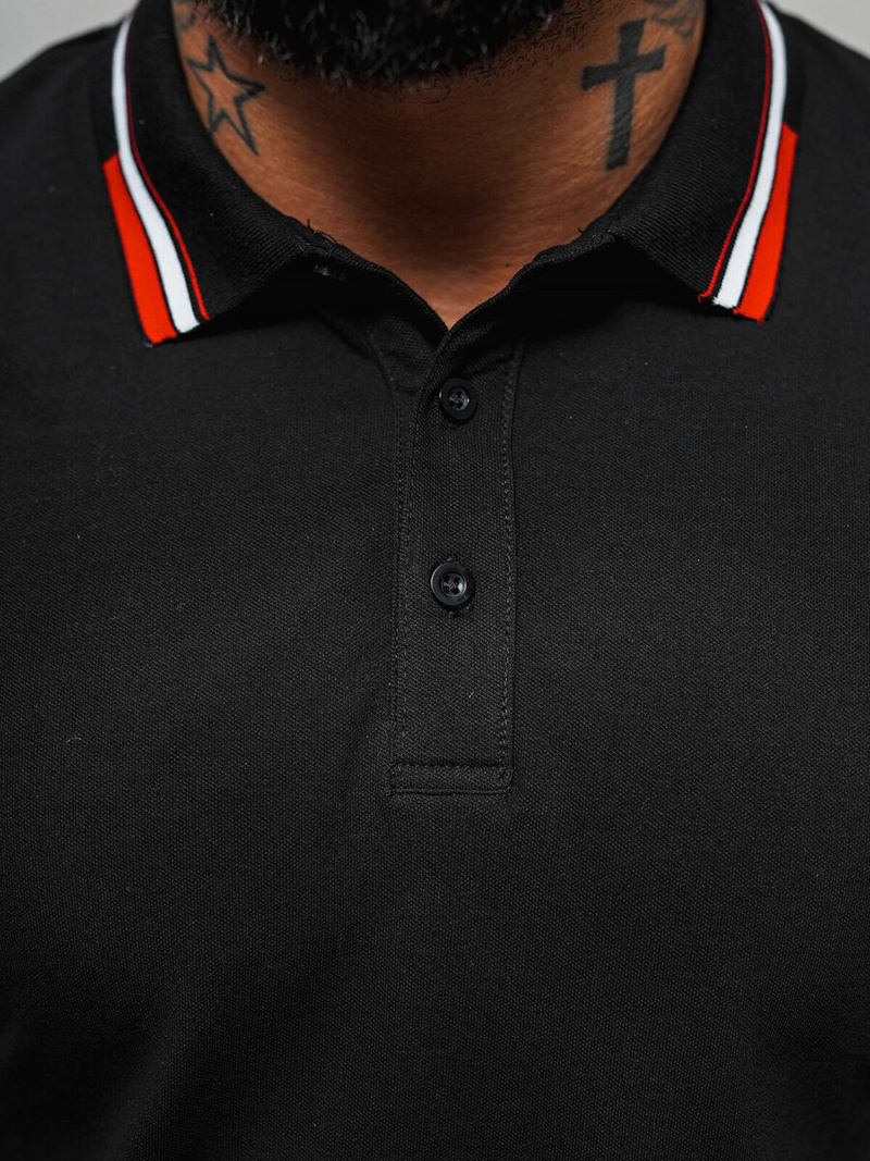 Vīriešu polo krekls melns OZONEE O/DA736