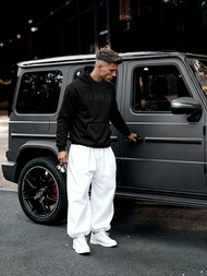 Vīriešu džemperis ar kapuci melna OZONEE JS/8B1968/3