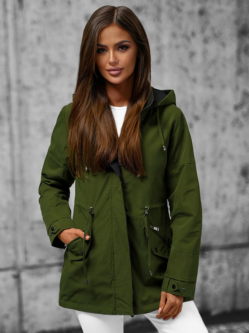 Sieviešu jaka divpusēja zaļa OZONEE JS/16M9081/136