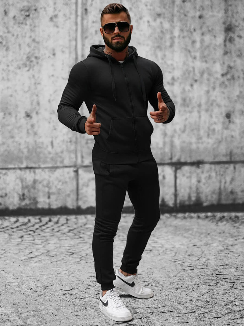 Vīriešu treniņtērps melns OZONEE JS/XW2008