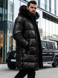 Vīriešu ziemas virsjaka melna OZONEE O/M800Z