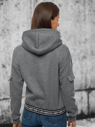 Sieviešu jaka ar kapuci grafīta OZONEE JS/B26030