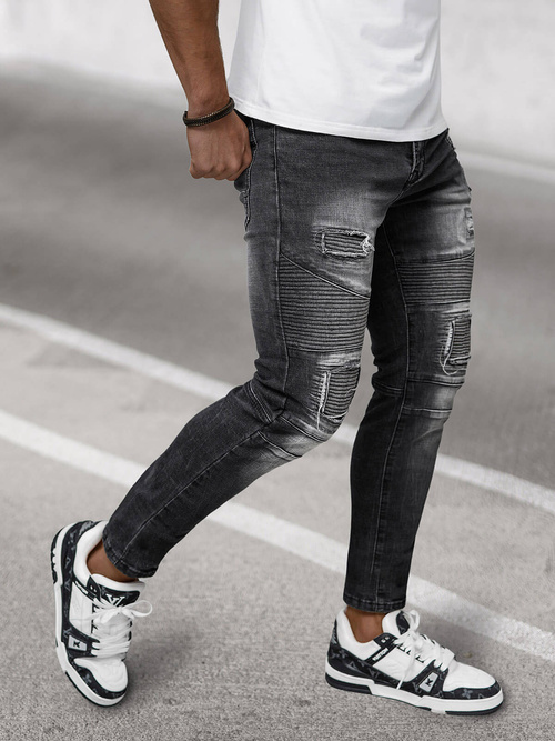 Vīriešu džinsi melni OZONEE NB/MP0142N