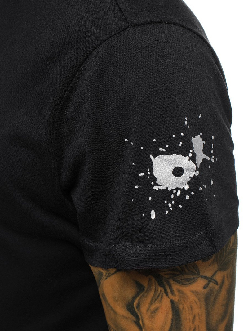 Vīriešu T-krekls melns OZONEE JS/SS100730Z