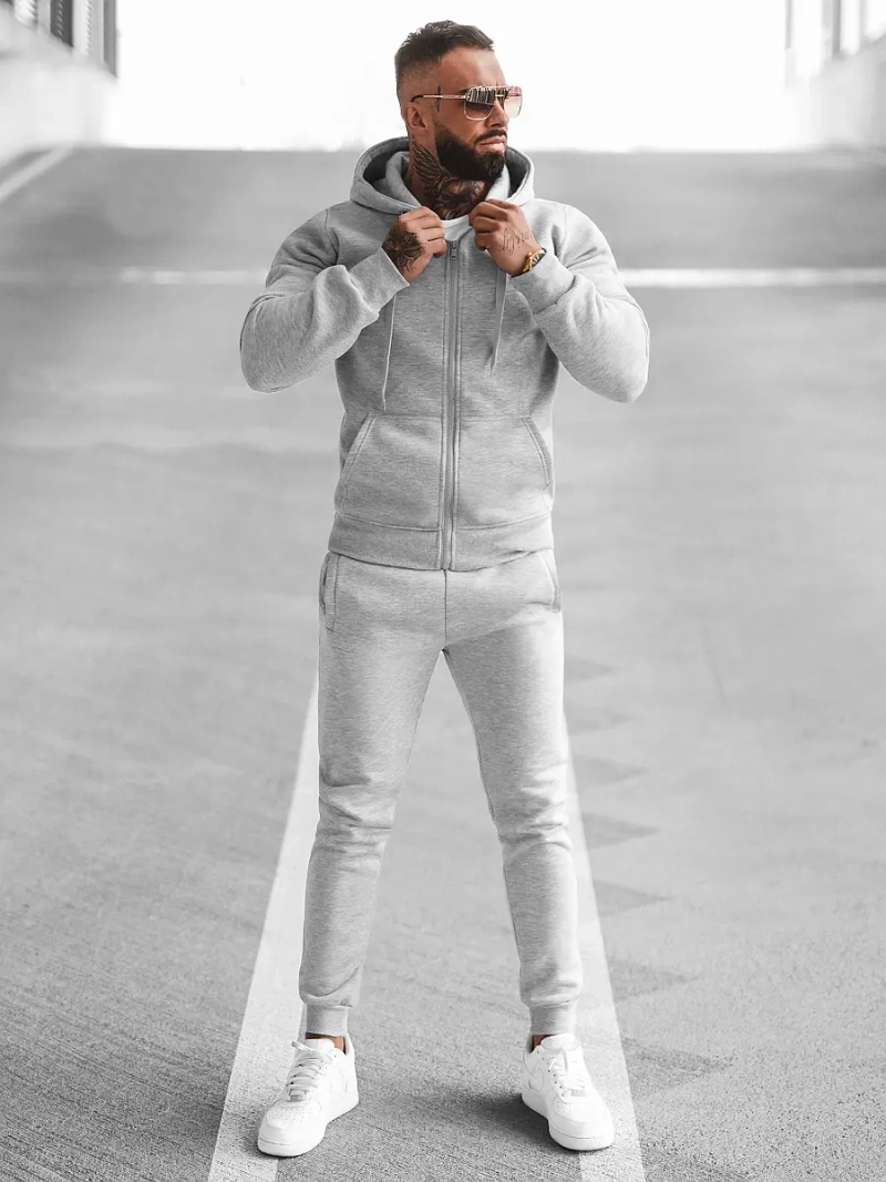 Vīriešu treniņtērps pelēks OZONEE JS/68C10386/2Z