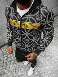 Vīriešu džemperis ar kapuci melns OZONEE JS/B8123