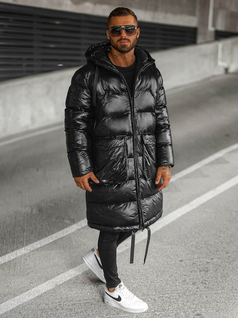 Vīriešu ziemas virsjaka melnā OZONEE O/M3205Z