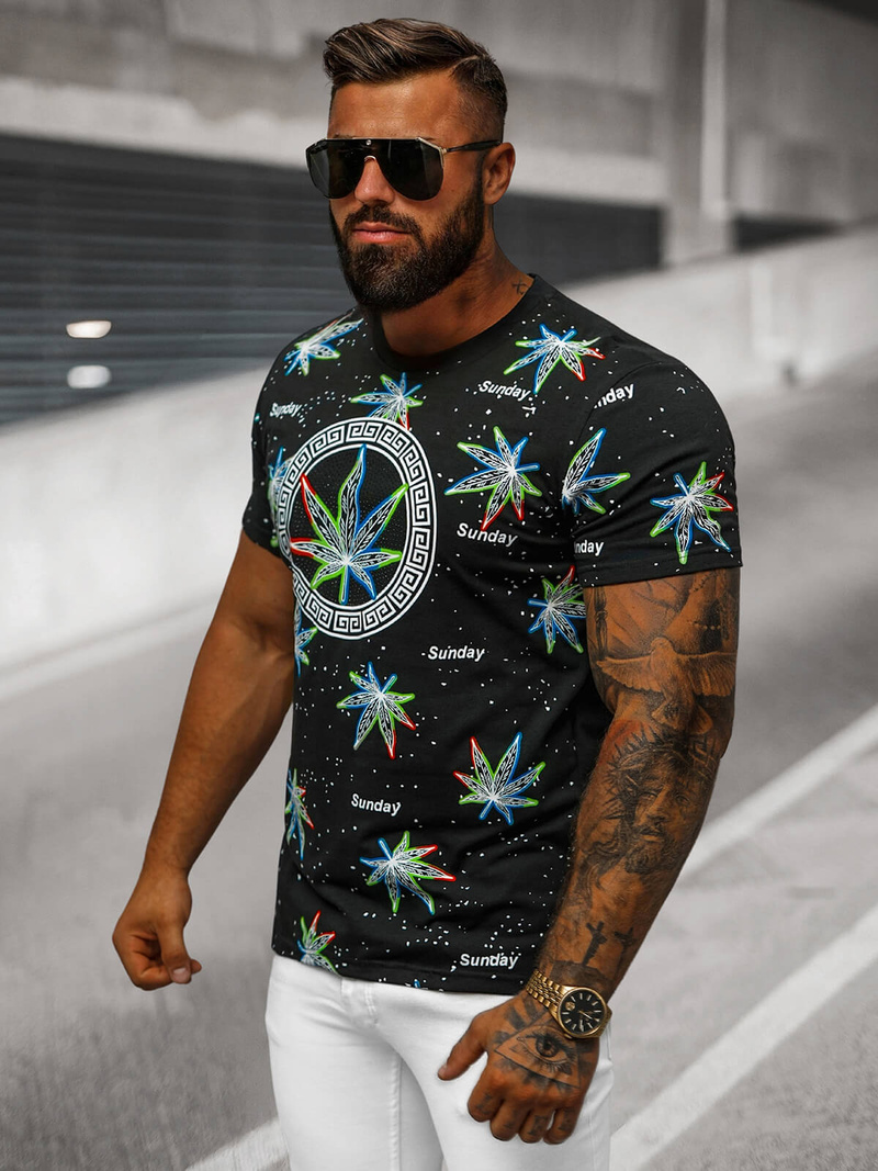 Vīriešu T-krekls Melns OZONEE O/T136/3