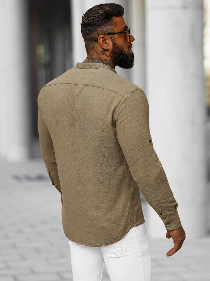 Vīriešu krekls tumši-smilšu OZONEE O/V112