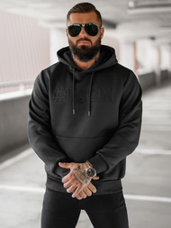 Vīriešu džemperis ar kapuci melna OZONEE JS/27B6502/3Z