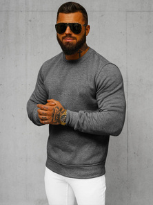 Vīriešu džemperis grafīta OZONEE JS/2001-10Z