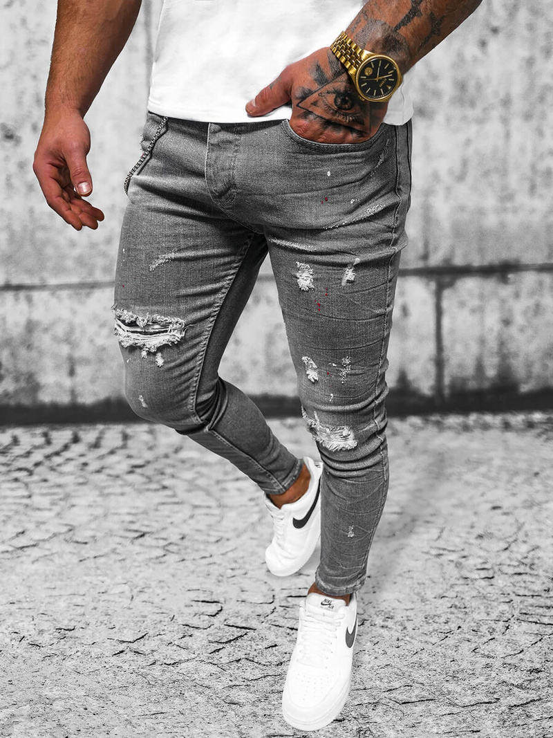 Vīriešu džinsi grafīta OZONEE O/MB459