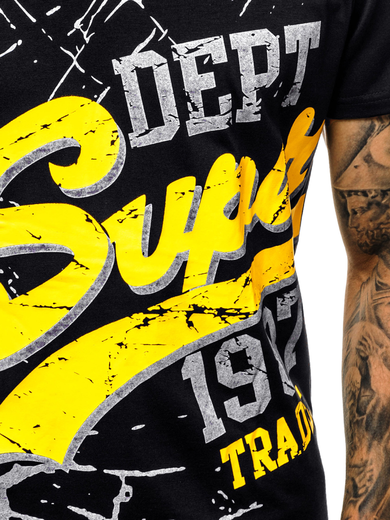 Vīriešu T-krekls melns OZONEE JS/KS1942Z