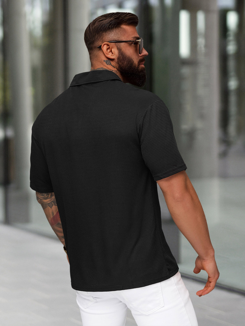 Vīriešu polo krekls melns OZONEE O/YN2/593