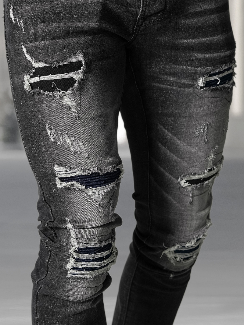 Vīriešu džinsi debesu melni OZONEE NB/MP0075NZ