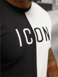 Vīriešu t-krekls melni-balts OZONEE O/7776T