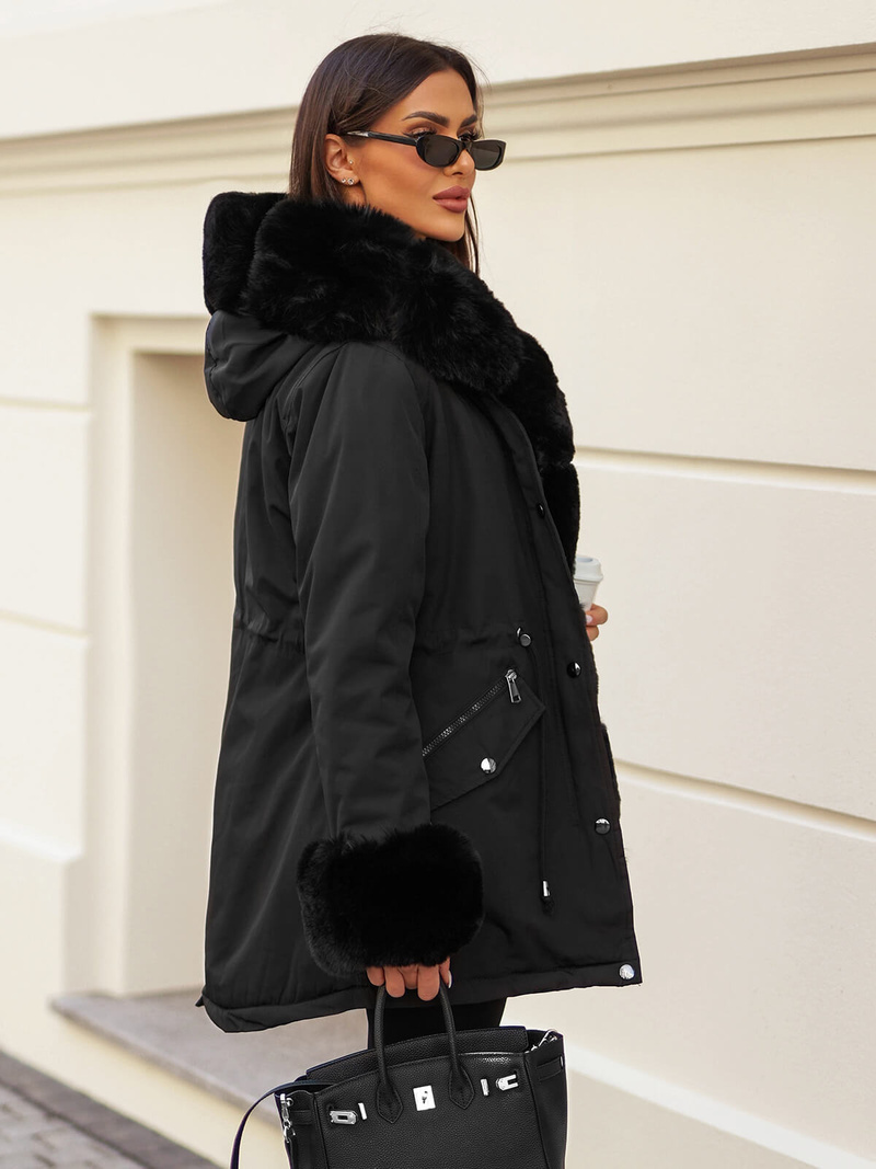 Sieviešu ziemas jaka melna OZONEE JS/16M9062/392Z