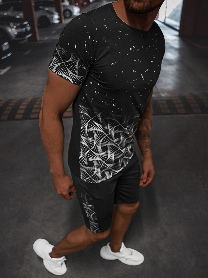 Vīriešu Treniņtērps Melni-sudrabas OZONEE O/HM751