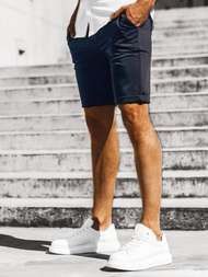 Vīriešu chino šorti tumši zili OZONEE DJ/1001