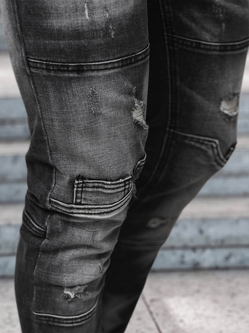 Vīriešu džinsi melni OZONEE NB/MP0155N