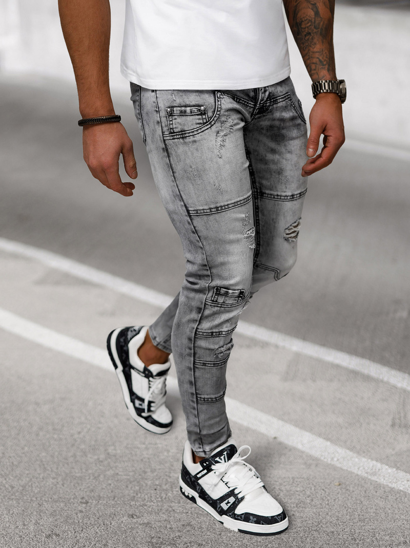 Vīriešu džinsi grafīta OZONEE NB/MP0163N