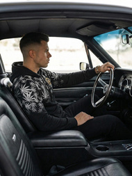 Vīriešu džemperis ar kapuci melns OZONEE O/B272Z