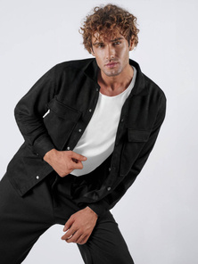 Vīriešu krekls melns OZONEE O/GOM23039